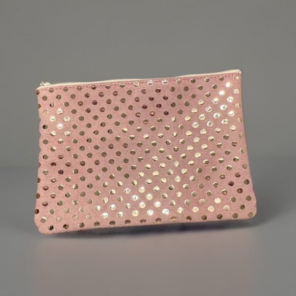 * NWOT * Tracey Tanner Leather Medium Foil Polka Dot Pouch - Picture 3 of 4